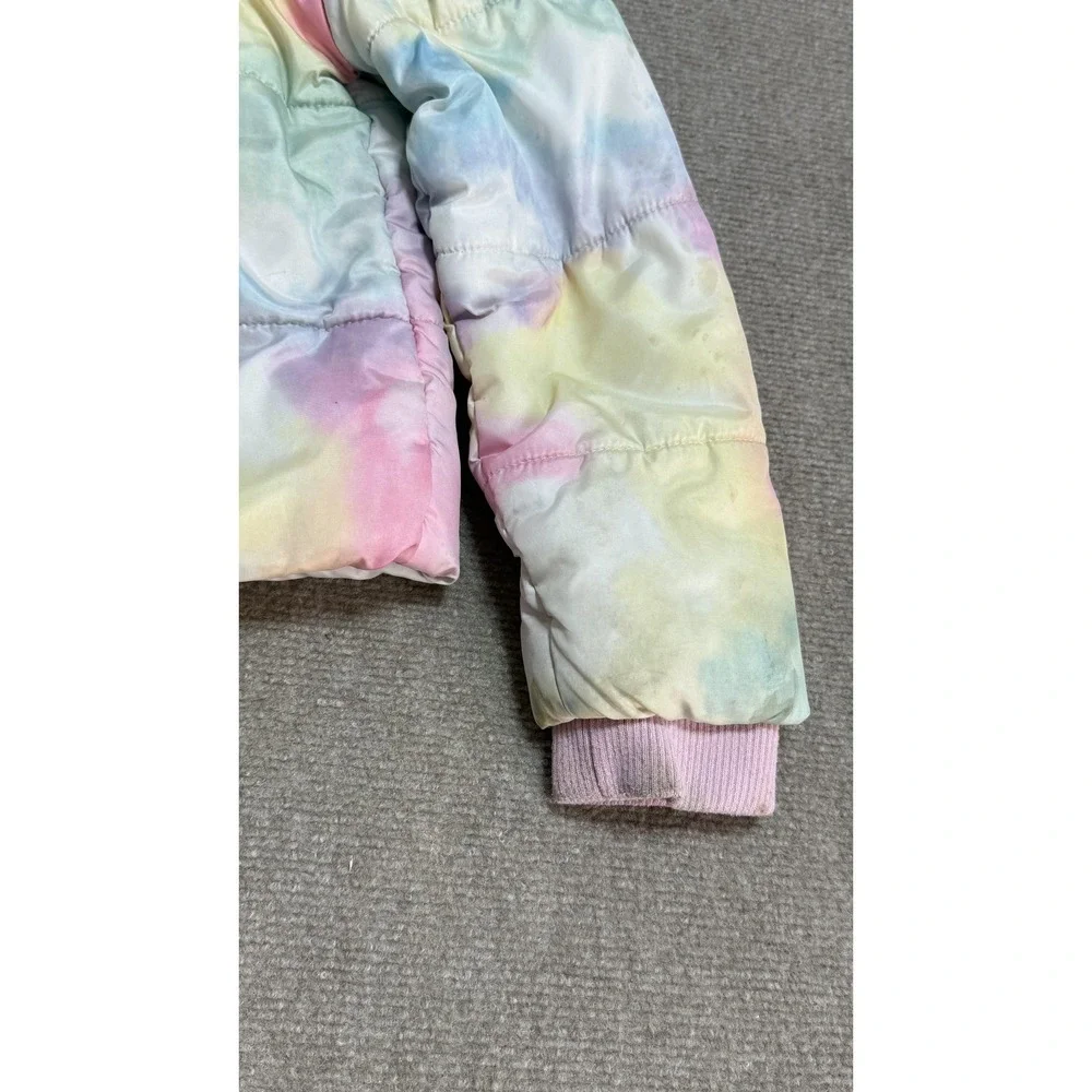 C&C‎ California Jacket Girls 5 Tie Dye Hooded Puffer Faux Fur Winter Coat